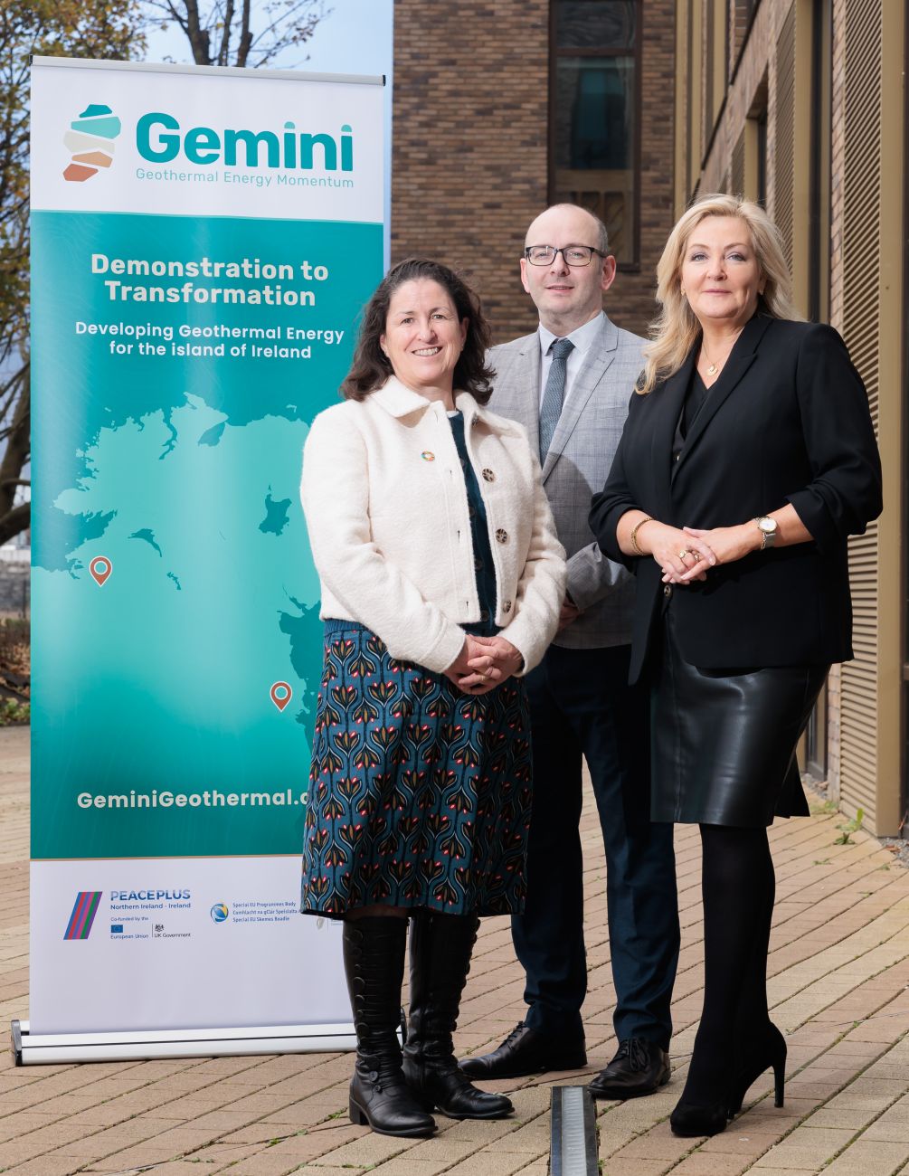 Oonagh Buckley, Secretary General of the Department of the Environment, Climate and Communications, Ireland, and Ryan White, Director Heat, Buildings, Climate Change, Department for the Economy NI and Gina McIntyre CEO Special EU Programmes Body